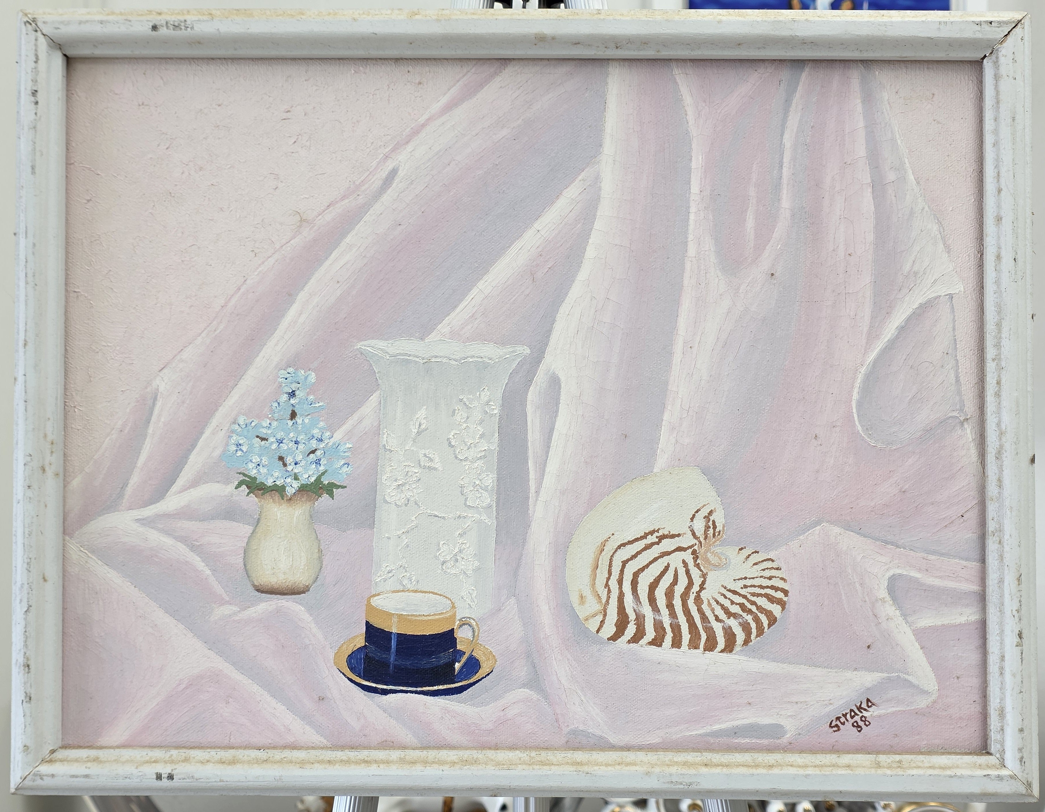 Straka oil on canvas framed painting