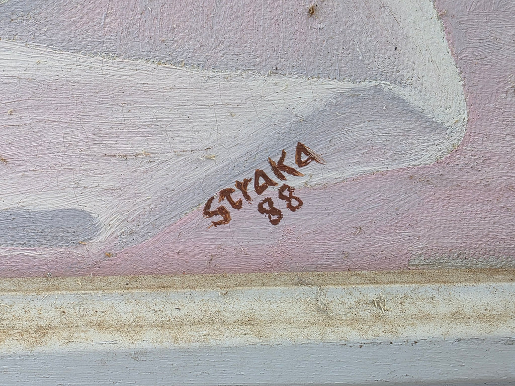 Straka oil on canvas framed painting
