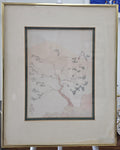 Antique Chinese framed color print