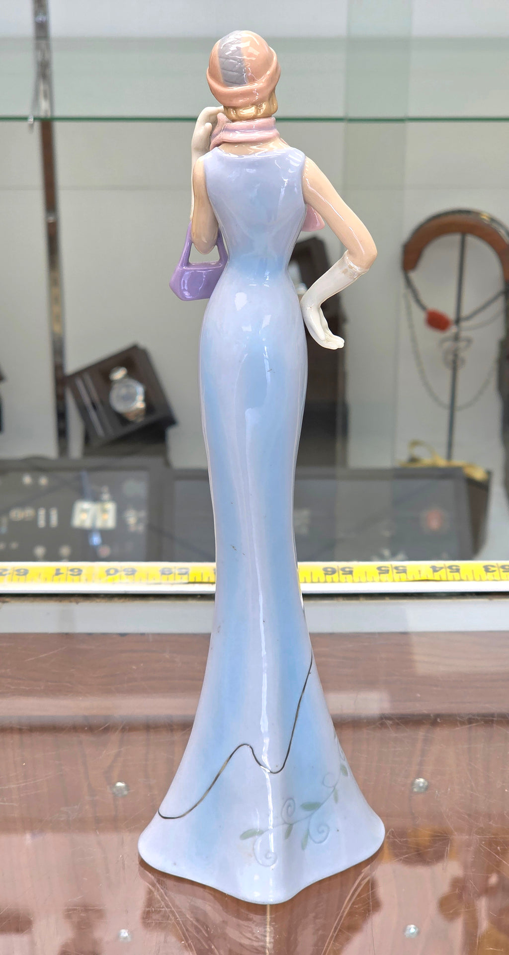 Vintage Cosmos Art Deco Porcelain Woman Figurine 12" ht