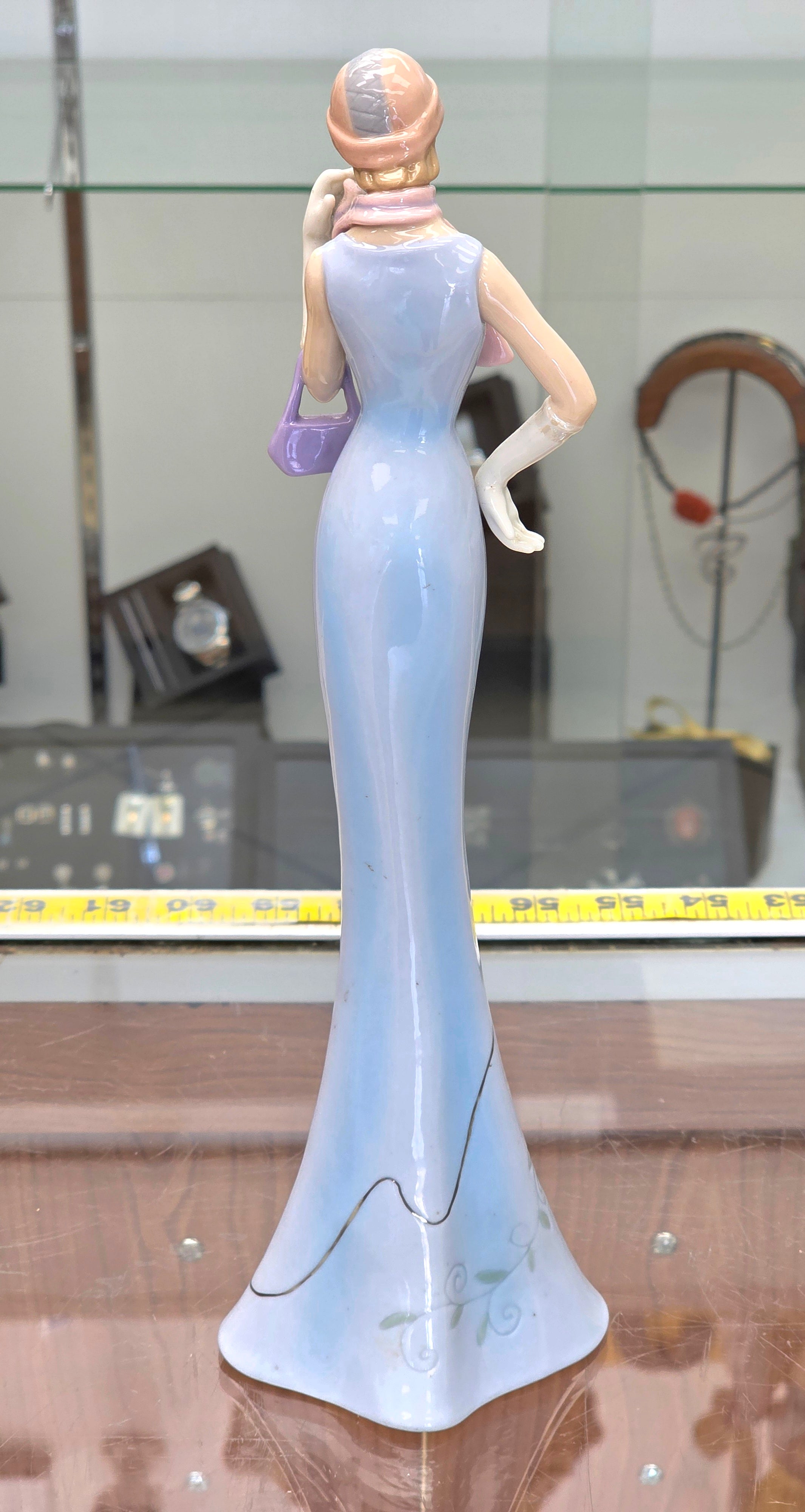 Vintage Cosmos Art Deco Porcelain Woman Figurine 12" ht