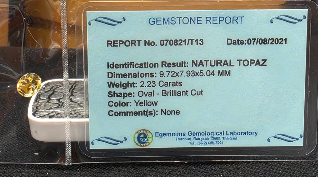 2.23 carats Natural Yellow Topaz Stone
