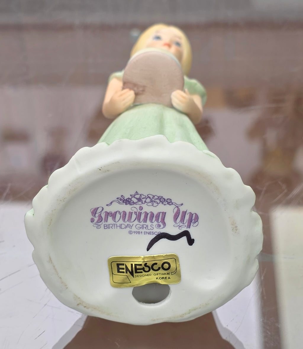 Vintage 1981 Growing Up Birthday Girl Age 11 Blonde By Enesco ceramic figurine