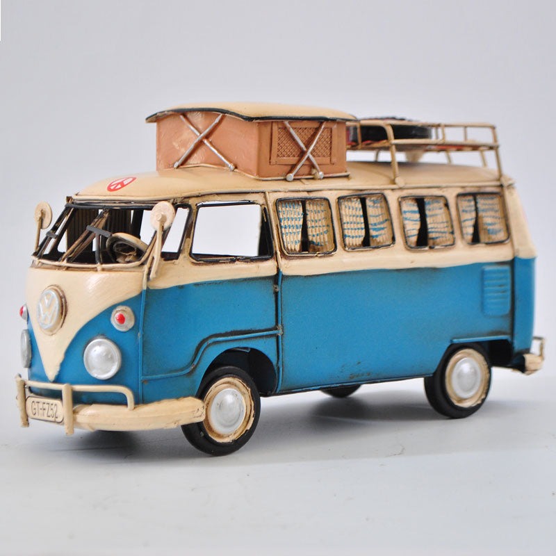 Blue and White Kombi with Roof Rack Volkswagen Classic