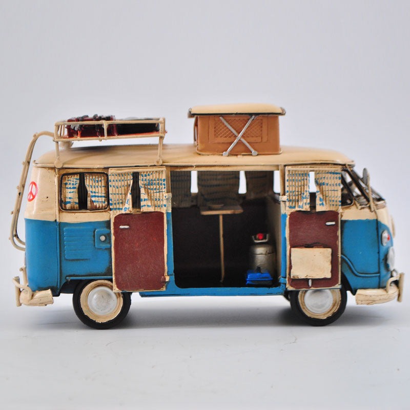Blue and White Kombi with Roof Rack Volkswagen Classic