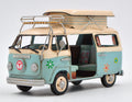 JAYLAND LARGE SCALE TIN PLATE TWO TONE BUS WITH SURF BOARDS HOME OFFICE BAR DECO