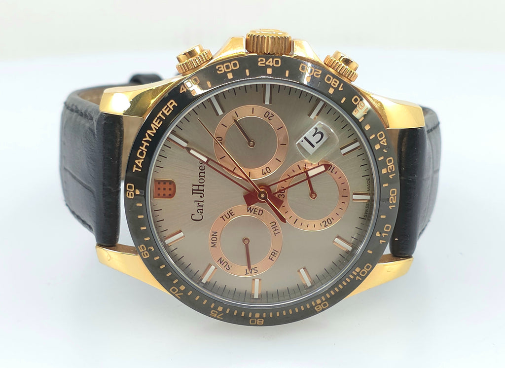 Carl Jhones Rose Color Chronograph Watch