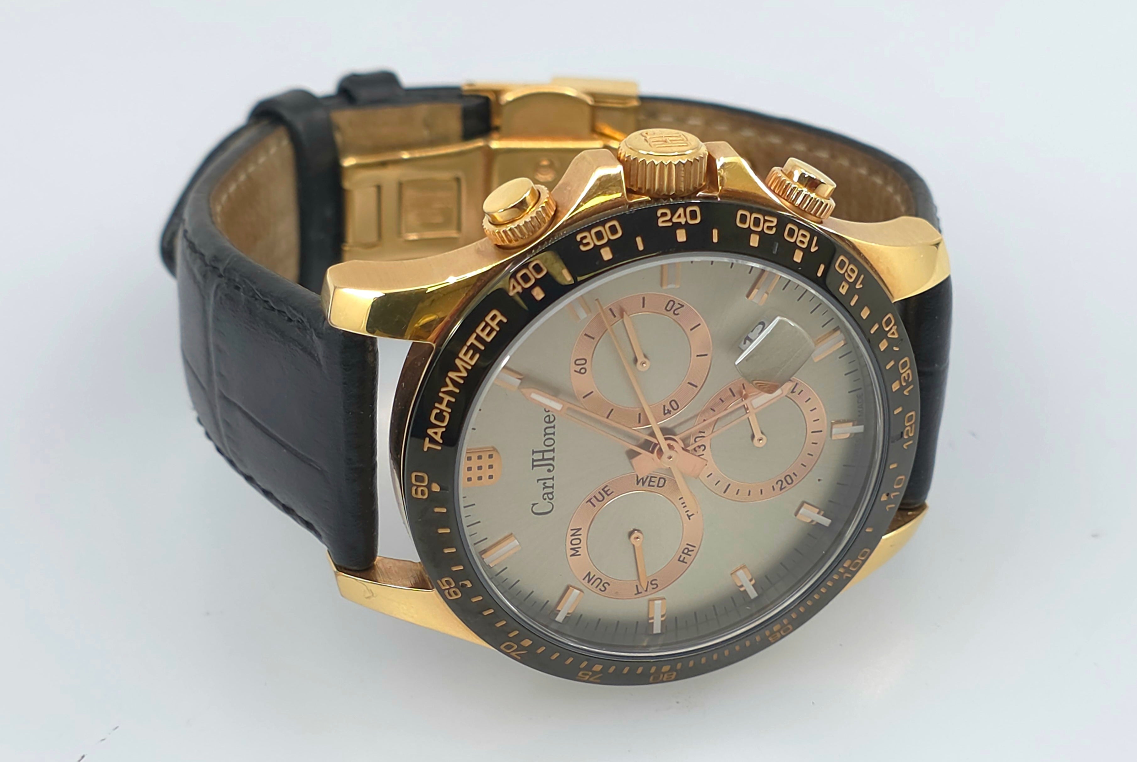 Carl Jhones Rose Color Chronograph Watch