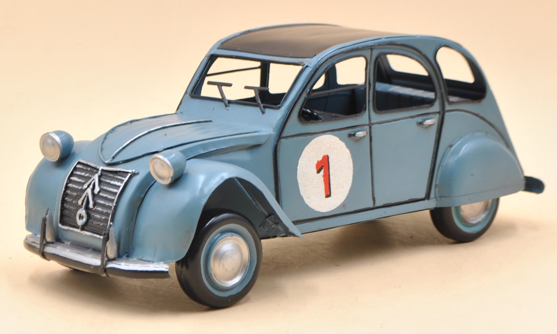1950 CITROEN 2CV CAR Automobile Number 1 Blue Vintage Artwork