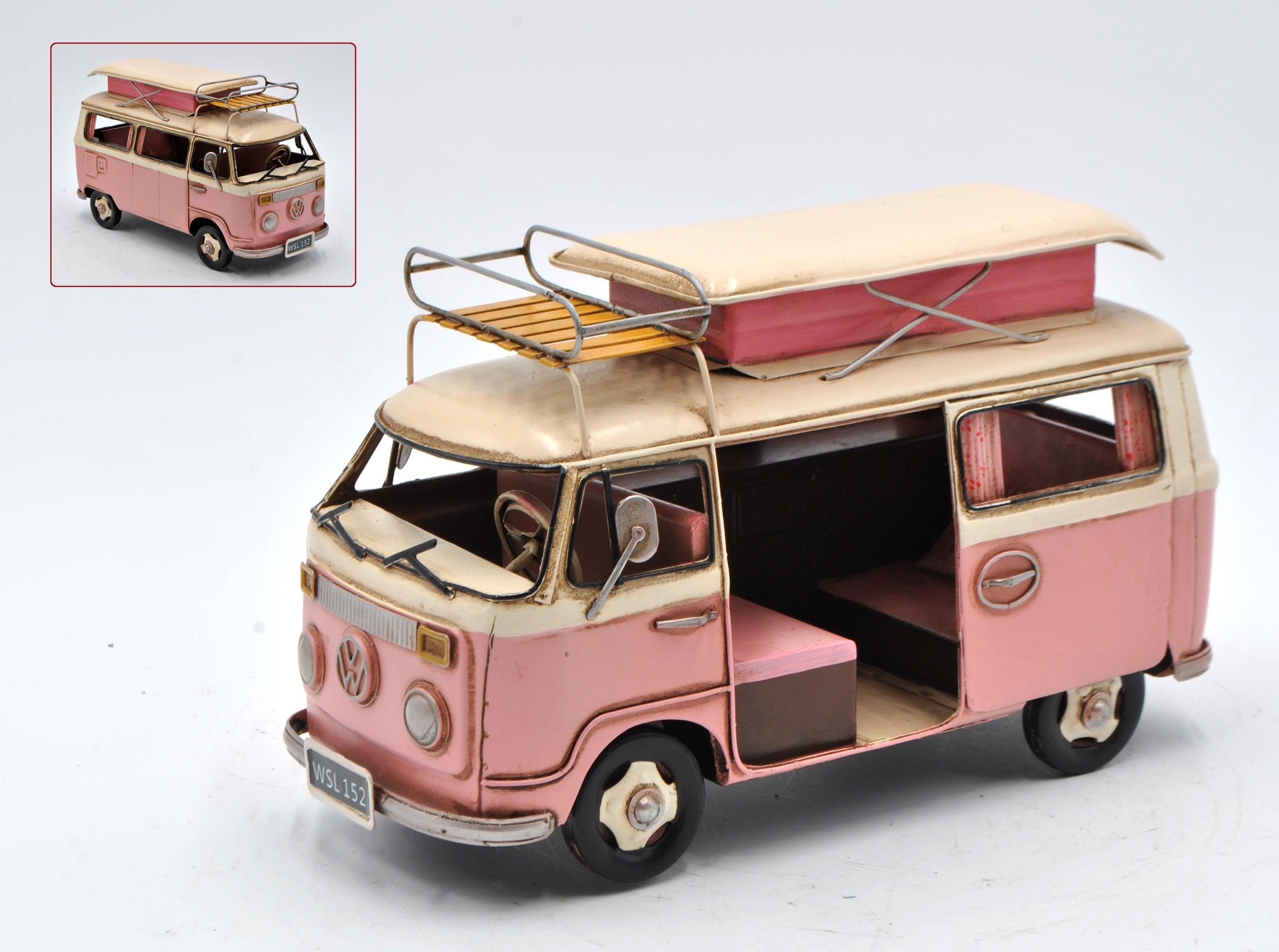 1966 BUS MODEL, VINTAGE CAMPING BUS, CAMPER MODEL 1:20SCALE FOR HOME DƒCOR