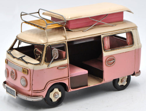 1966 BUS MODEL, VINTAGE CAMPING BUS, CAMPER MODEL 1:20SCALE FOR HOME DƒCOR