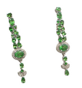 GGA 5.3 Tsavorite Garnet 0.23 Diamonds and Silver Earrings