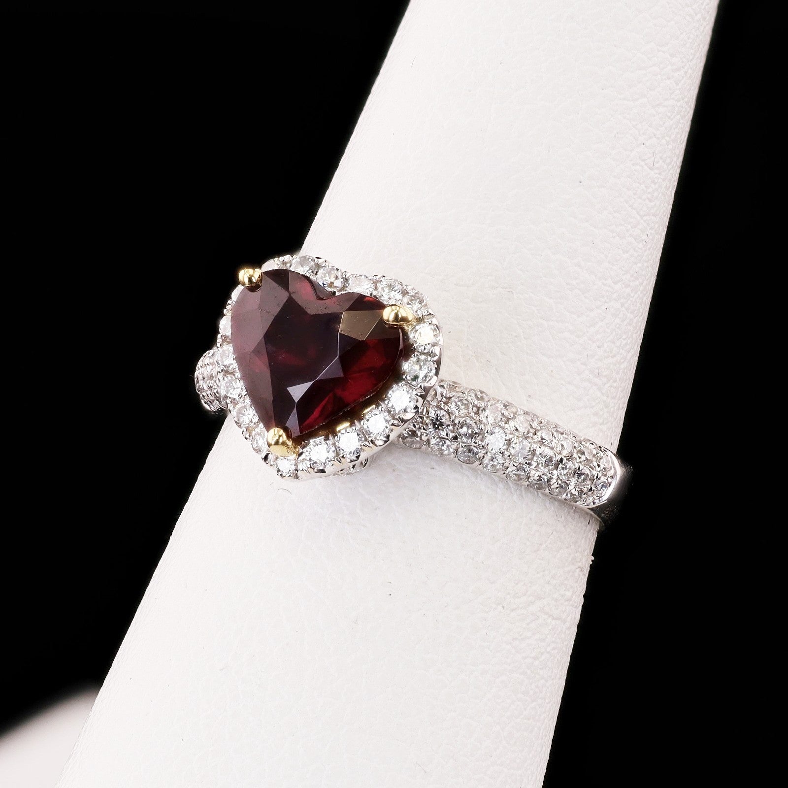 1.79ct Reddish Purplish Spinel and 0.68ctw Diamond 18K White Gold Ring