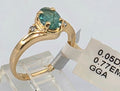 GGA Certified 0.77 Emerald and .05 Diamond Silver Ring
