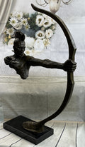 Native American Indian Mohawk Archer Pulling Bow Bronze Sculpture by Mario Nick