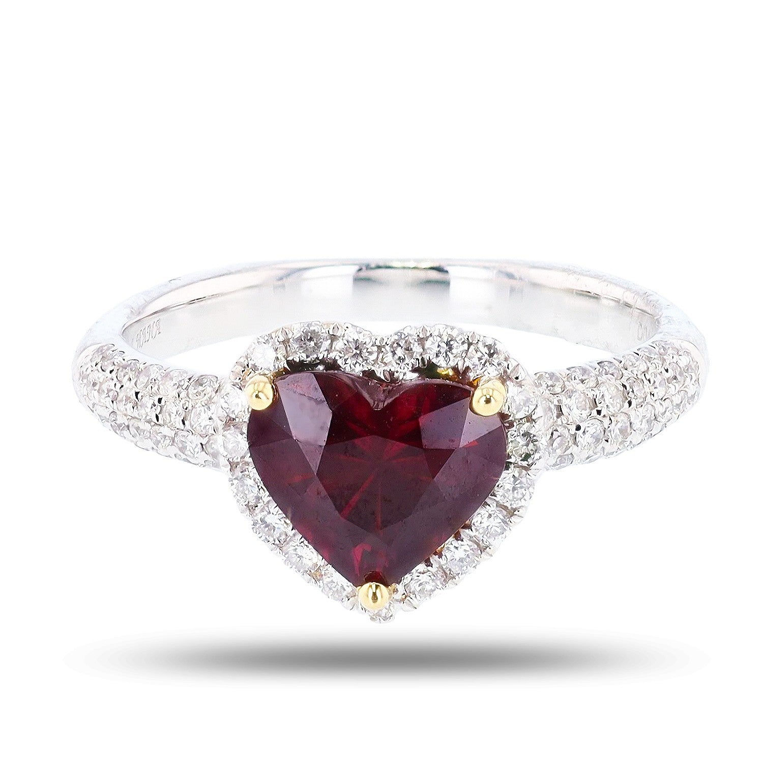 1.79ct Reddish Purplish Spinel and 0.68ctw Diamond 18K White Gold Ring