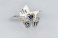 GGA Silver 0.88 Tanzanite and 0.11 Diamond Ring