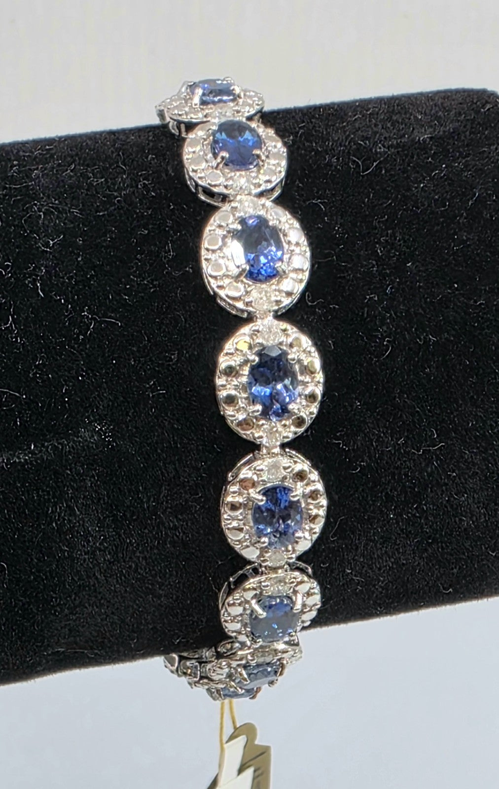 GGA certified 9.25 Tanzanite and 1.47 Diamond Silver Bracelet