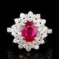 GIA 2.31ct Mozambique Ruby and 1.25ctw Diamond 18K White Gold Ring