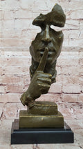 Abstract "Silence" Shh Hush Up Bronze Sculpture –  Modern Art Decor