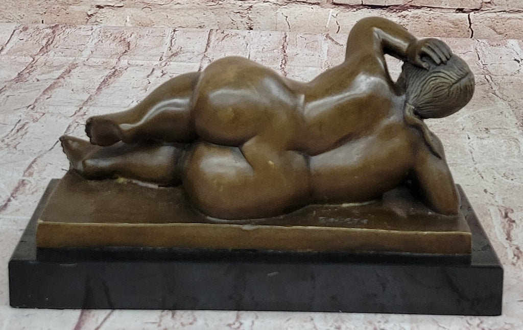 Chubby Nude Woman Laying on Her Side  Bronze Sculpture by Fernando Botero