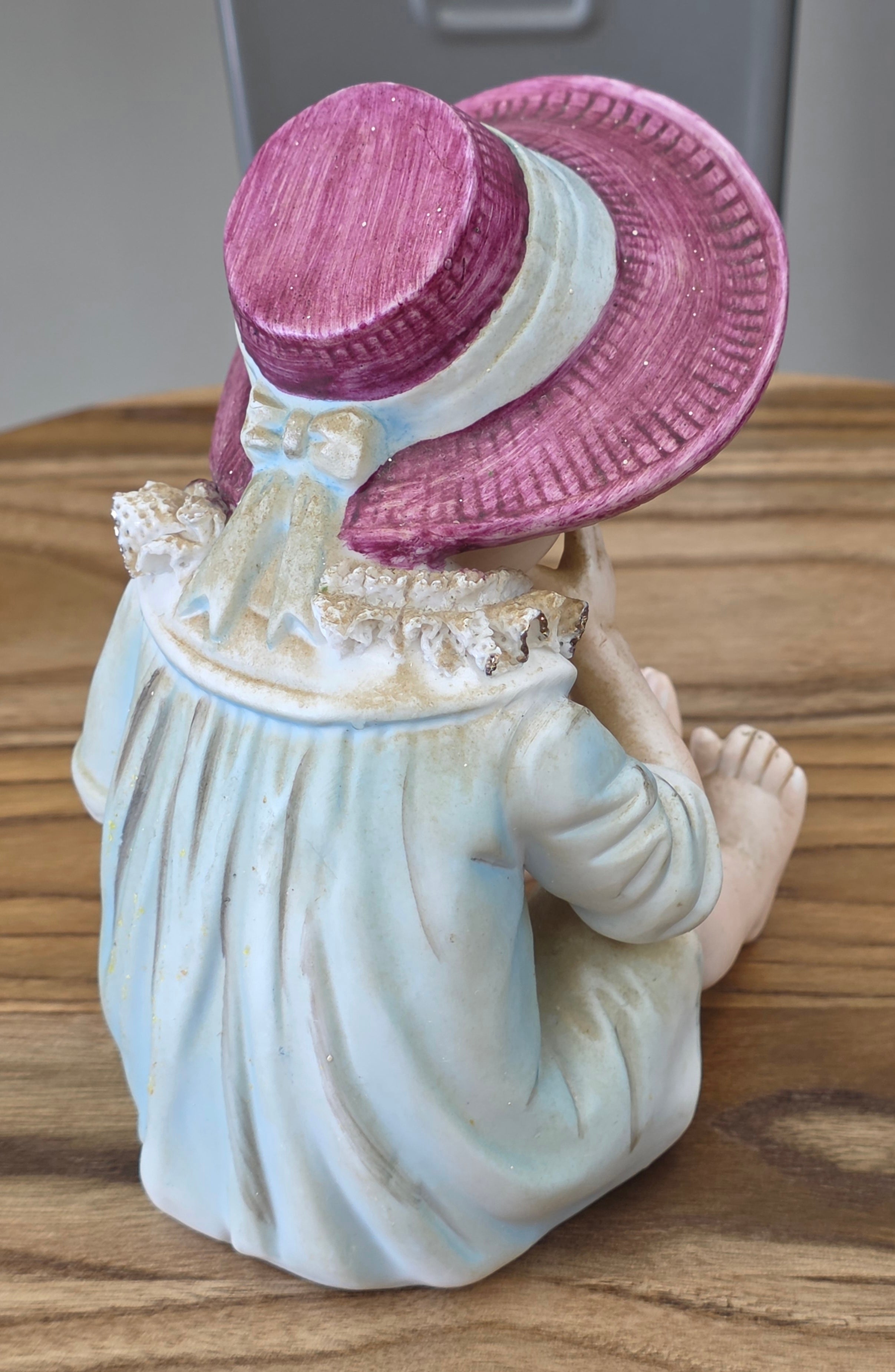 Vintage Piano Girl Figurine Night Light #4461 Arnart Japan Bisque Lace Trim