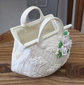 Large Vintage Porcelain Hand Bag scupture