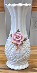 Decorative Glass Vase With Rose And Ribbon