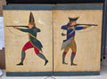 Large Antique hand painted soldiers woodden wall plaques