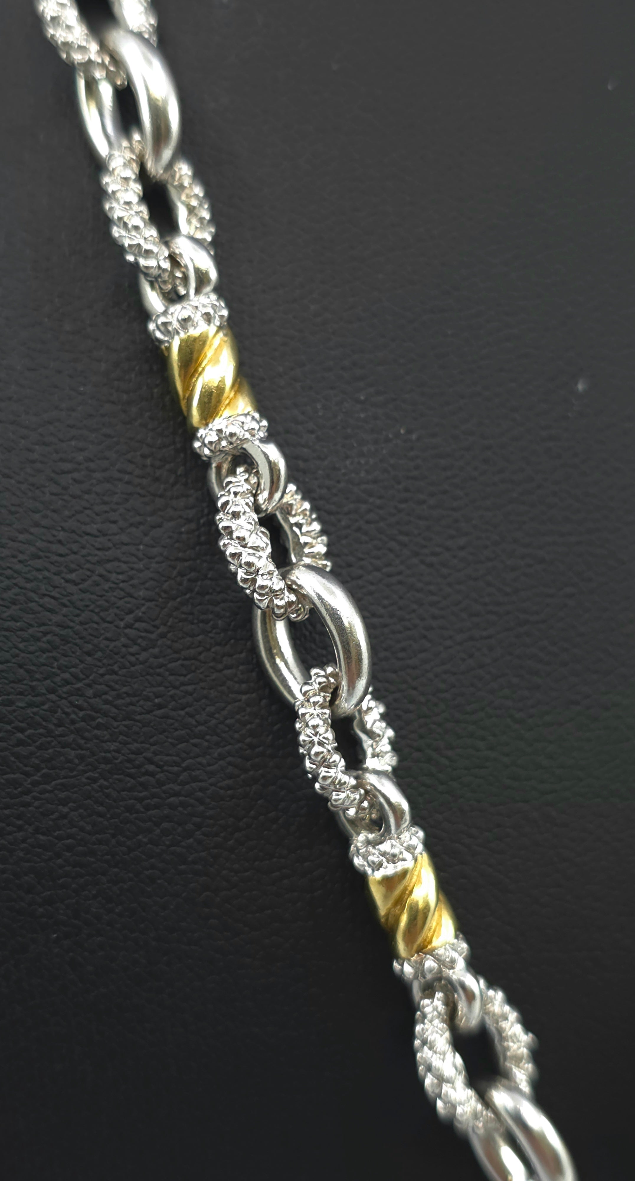 Judith Ripka Sterling Silver and 18K Gold  Diamond Heart Pendant and Diamond Necklace Chain