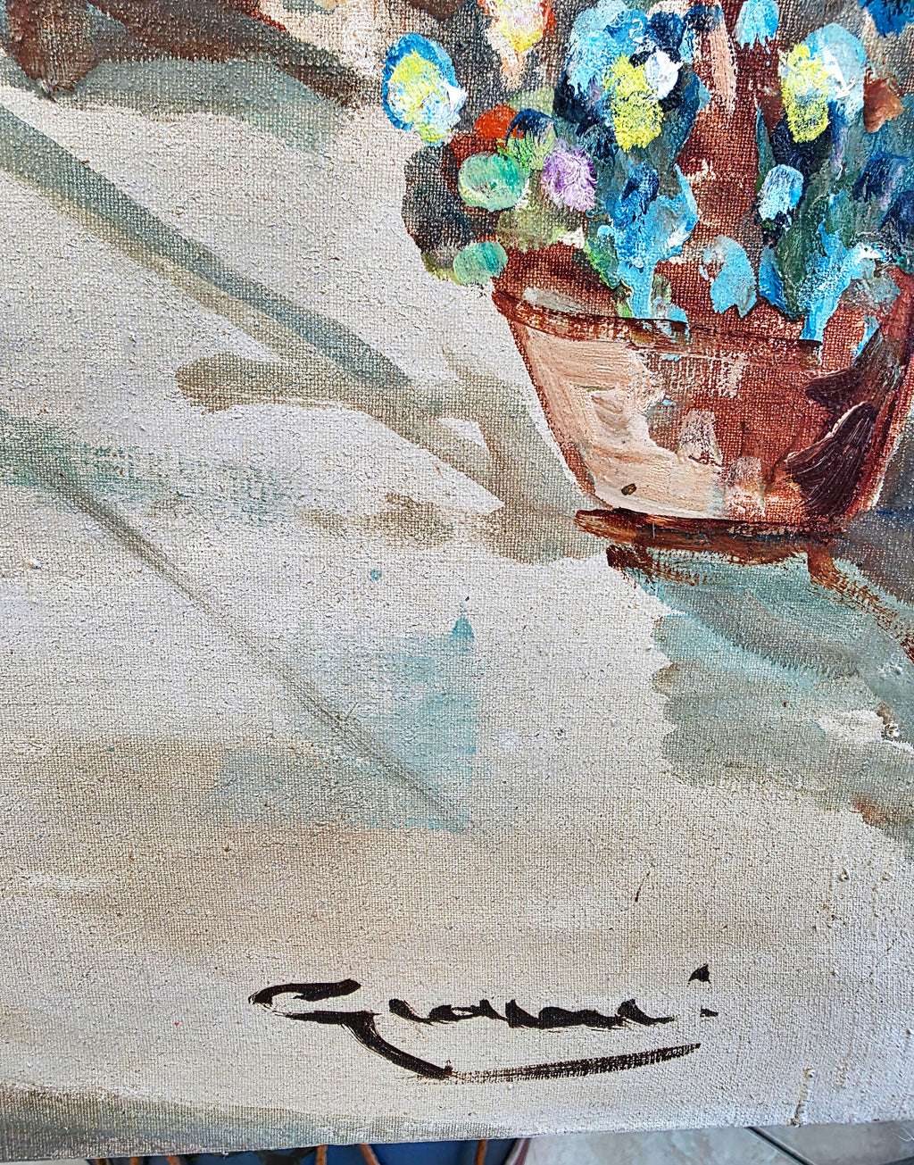 Giuseppe Salvati terrace in Capri oil on canvas