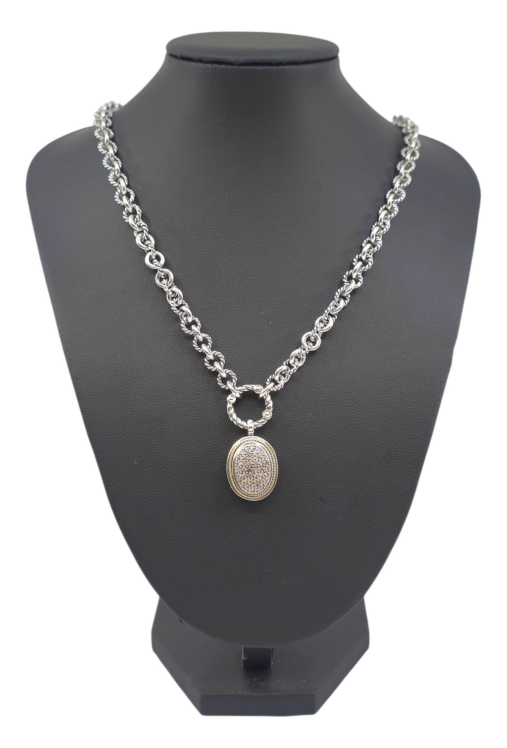 EFFY Pave Diamond Charm pendant and chain