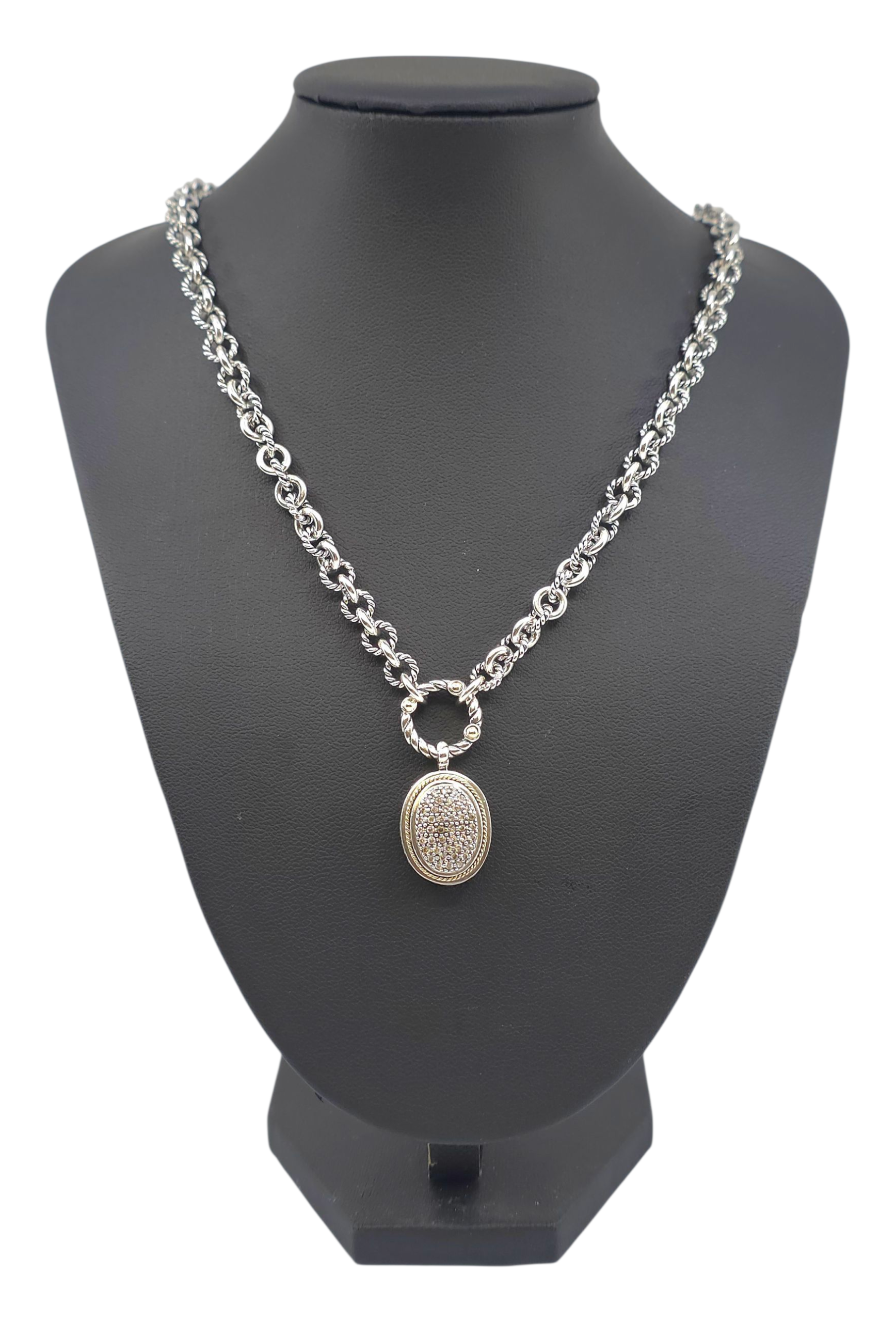 EFFY Pave Diamond Charm pendant and chain