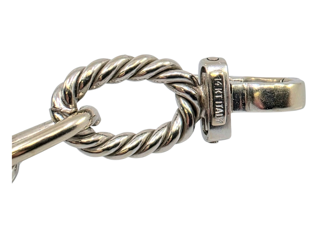 14k white gold link diamond bracelet