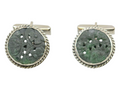 Vintage sterling silver Jade cufflinks