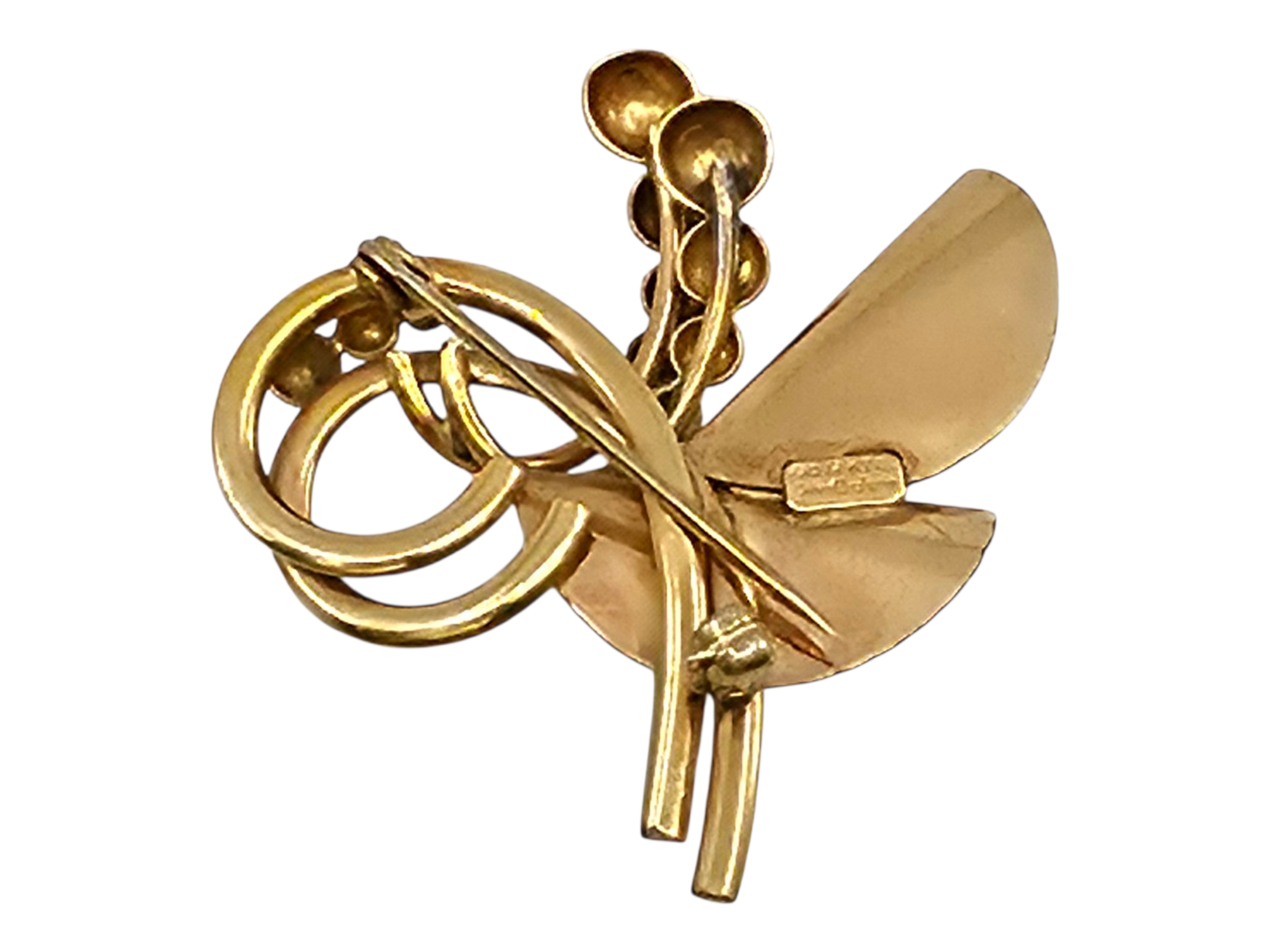 Vintage Carl Art gold-toned Pin brooch with a mid-century modern