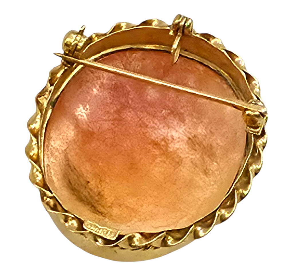 Vintage 14k yellow gold Cameo Convertible Brooch Pin