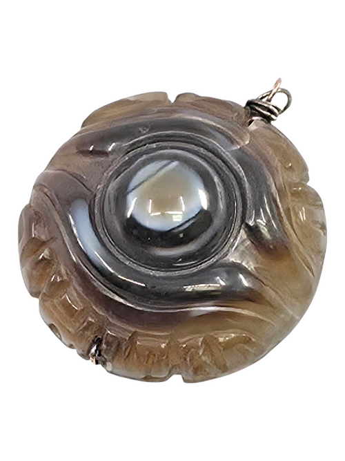 Antique Tibetan agate Dzi bead, also known as a goat eye or Lukmik lucky charm