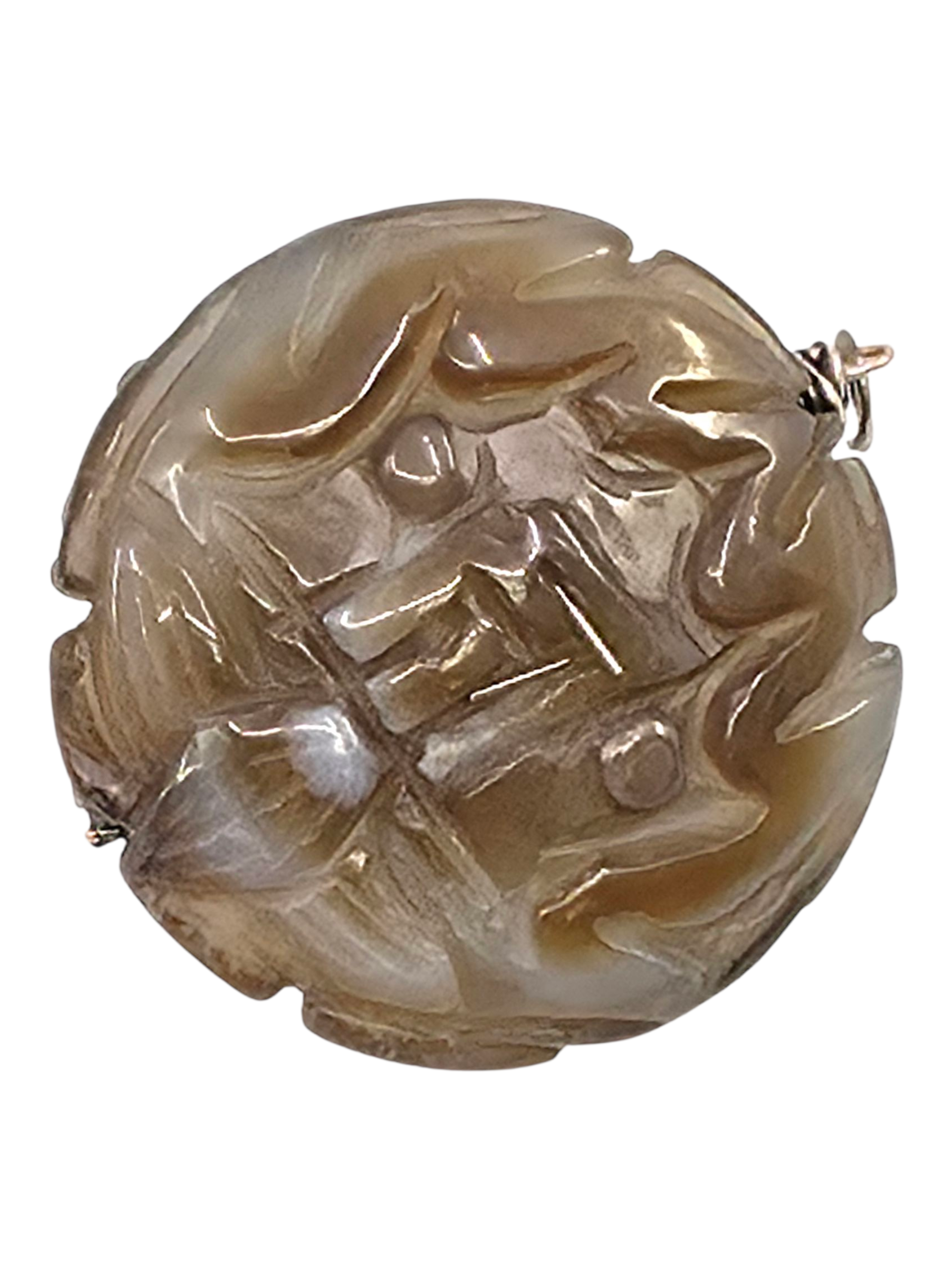 Antique Tibetan agate Dzi bead, also known as a goat eye or Lukmik lucky charm