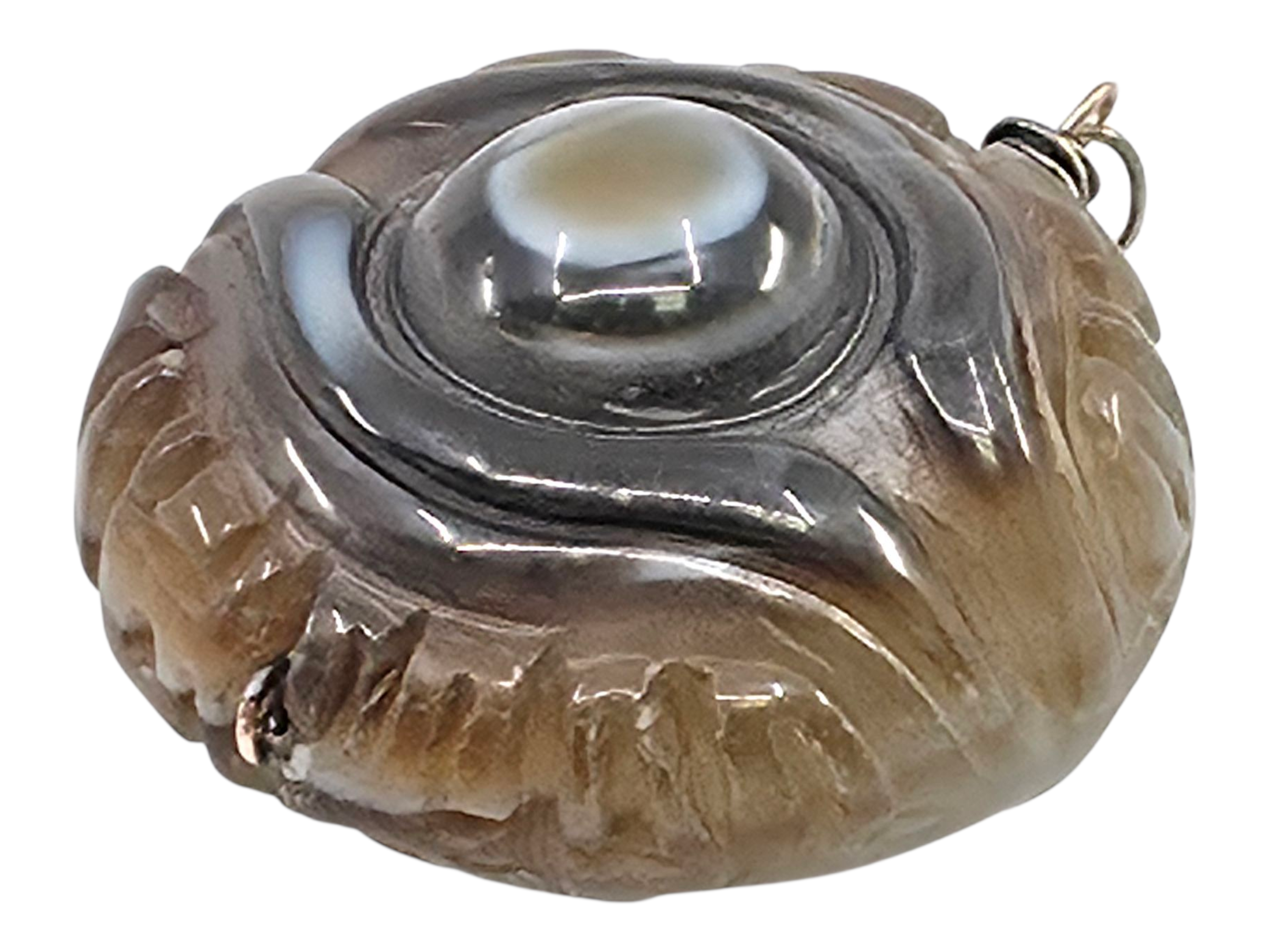 Antique Tibetan agate Dzi bead, also known as a goat eye or Lukmik lucky charm