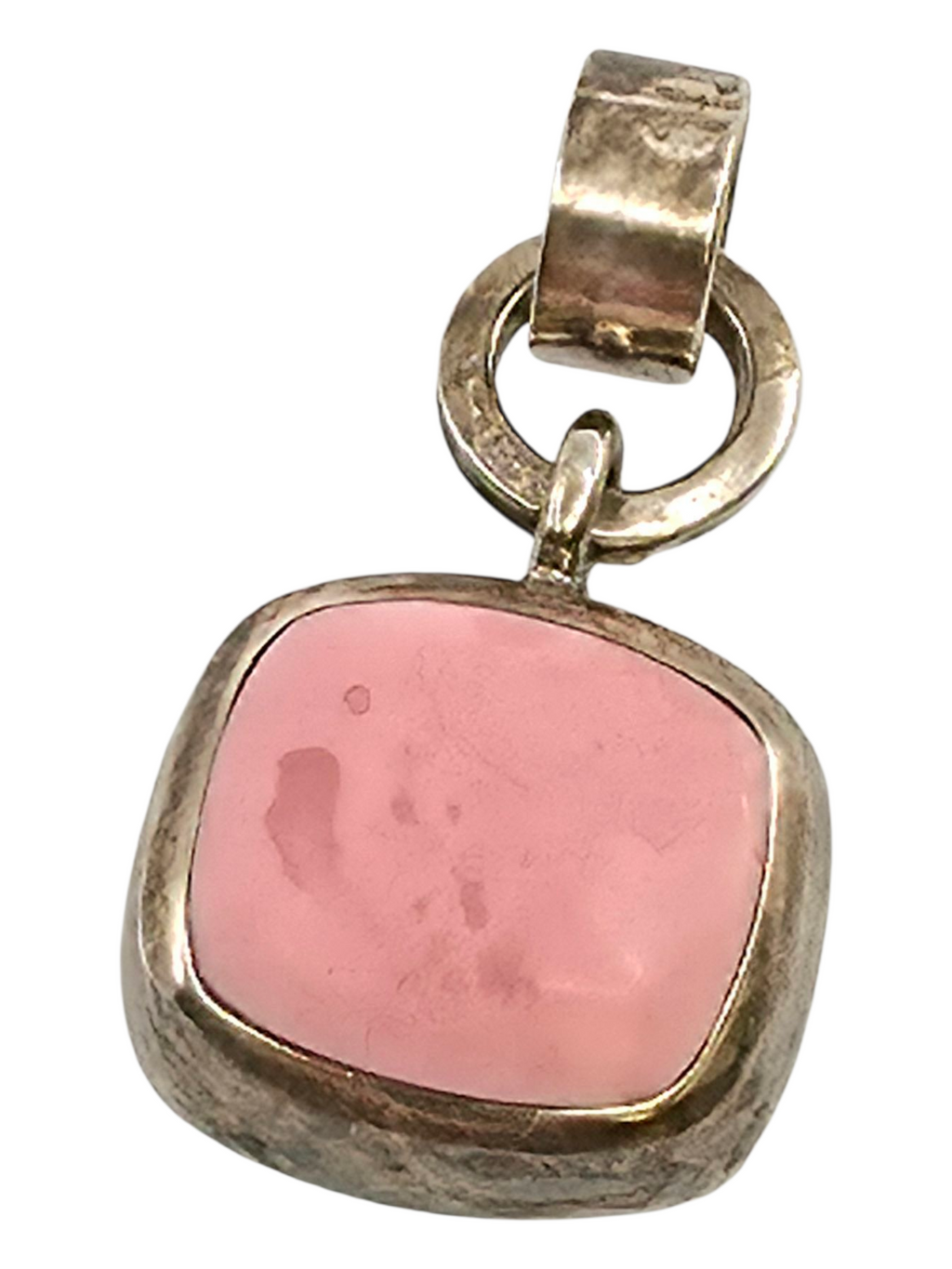Vintage Mexico .925 sterling silver and pink opal pendant.