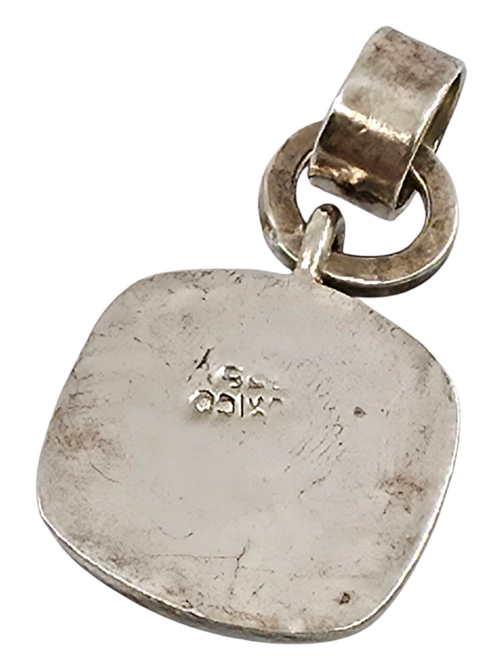 Vintage Mexico .925 sterling silver and pink opal pendant.