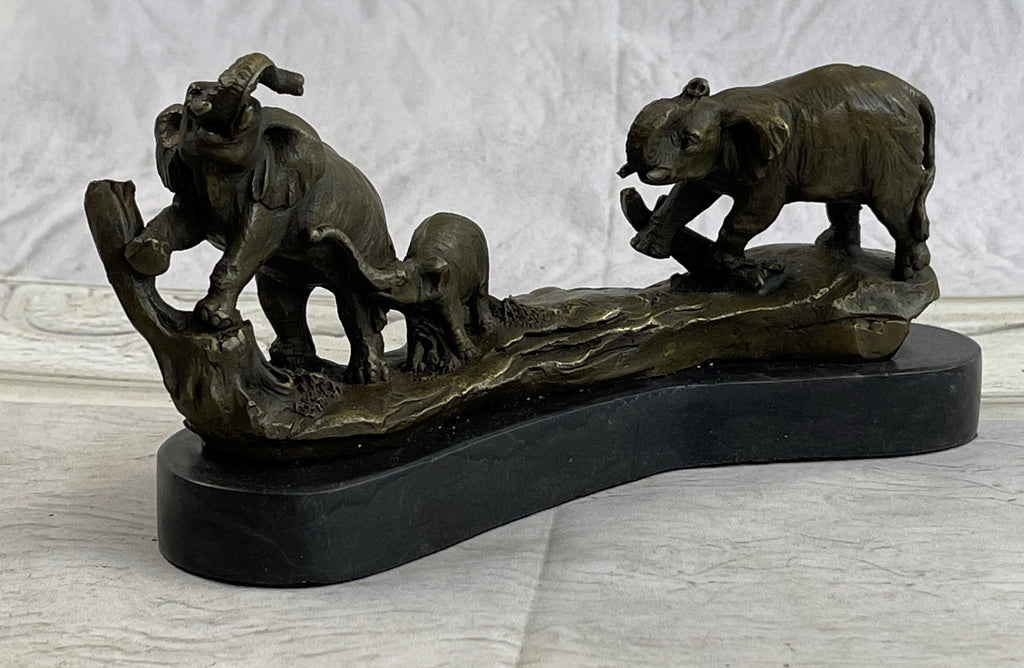 Barye Three ELEPHANTS Walking Statue SCULPTURE