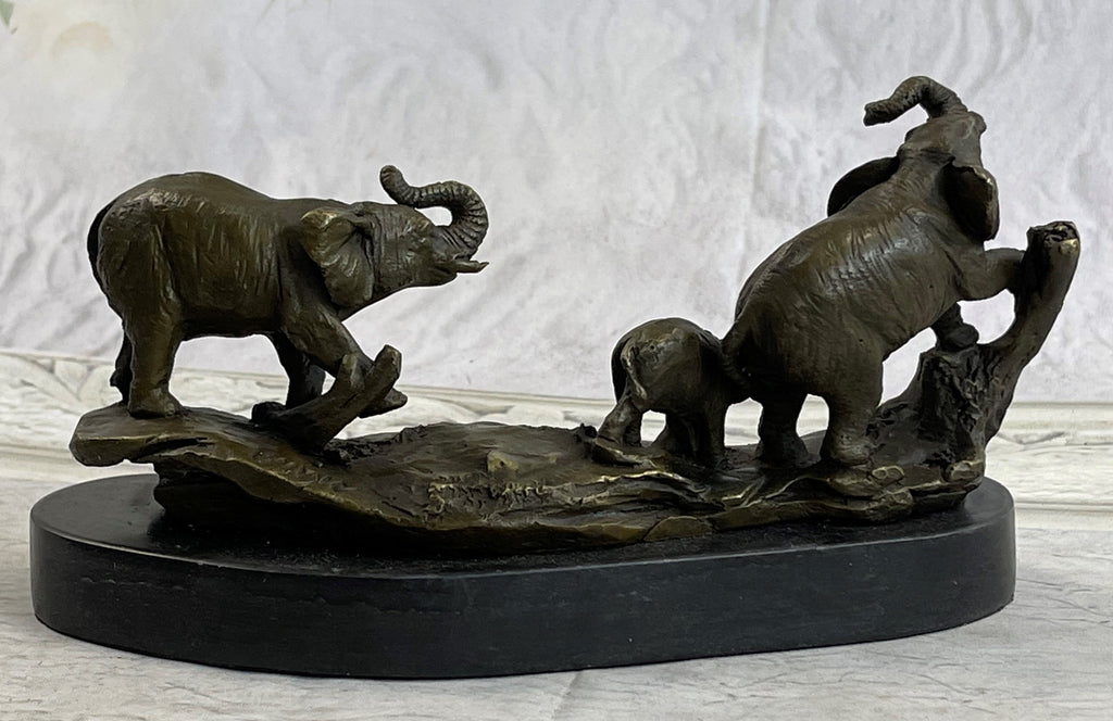 Barye Three ELEPHANTS Walking Statue SCULPTURE