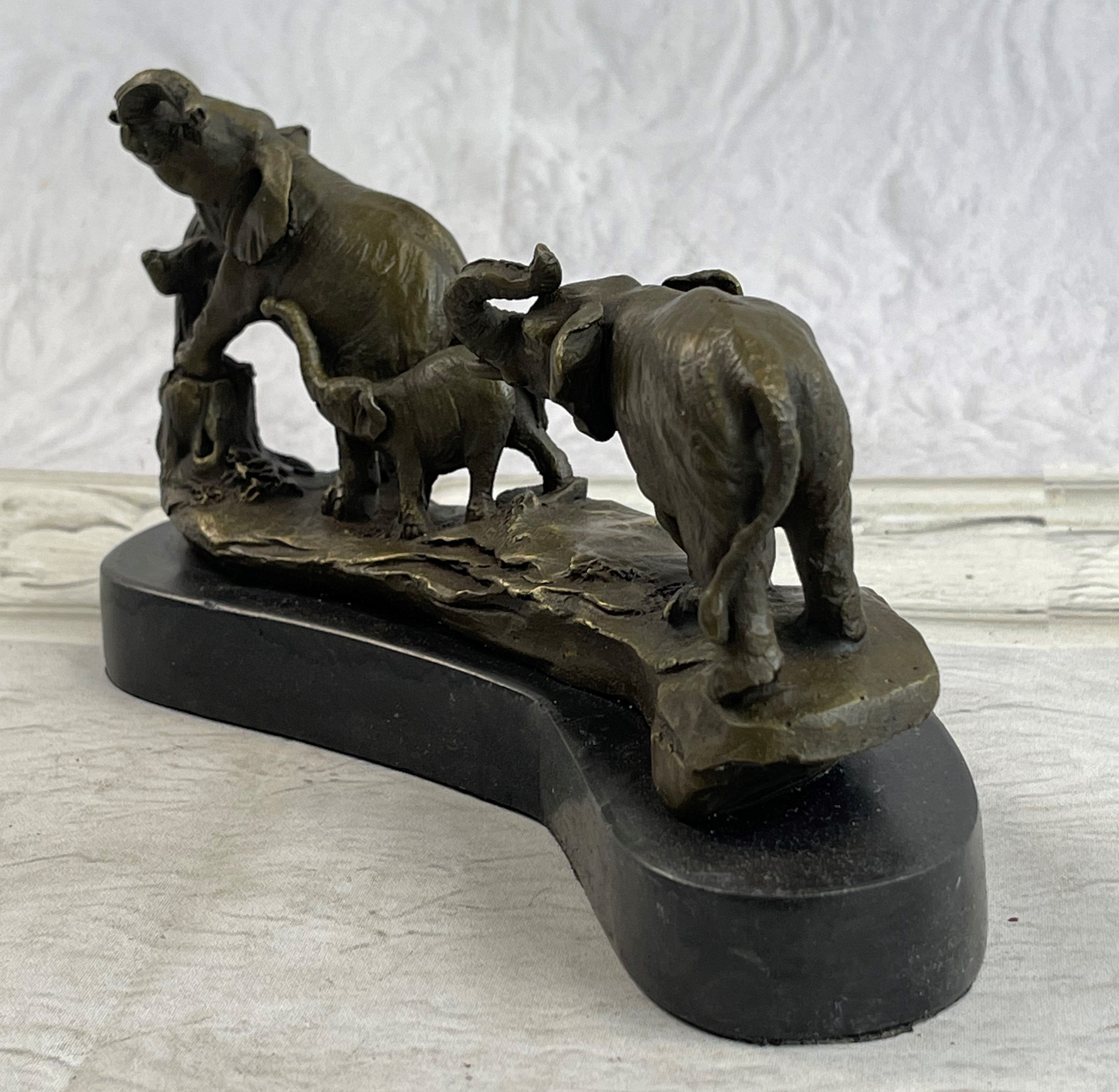 Barye Three ELEPHANTS Walking Statue SCULPTURE