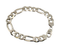 large sterling silver figaro bracelet