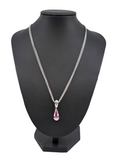 sterling silver pink sapphire necklace