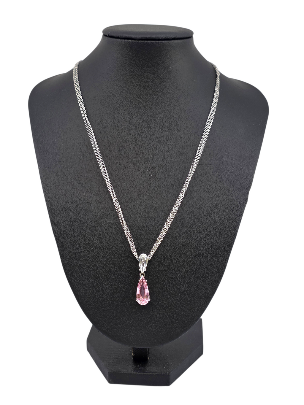 sterling silver pink sapphire necklace