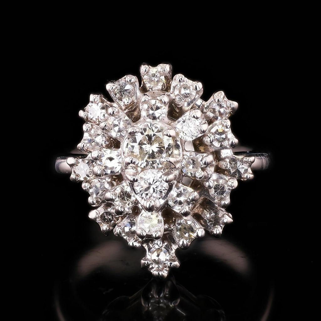 0.75ctw SI1 to I1 CLARITY H to M COLOR Diamond 14K White Gold Ring