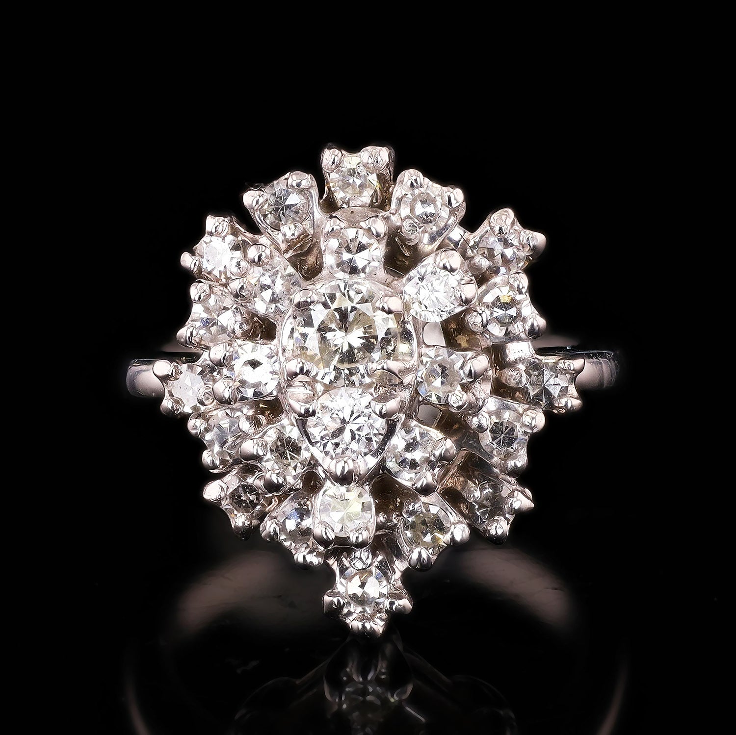 0.75ctw SI1 to I1 CLARITY H to M COLOR Diamond 14K White Gold Ring